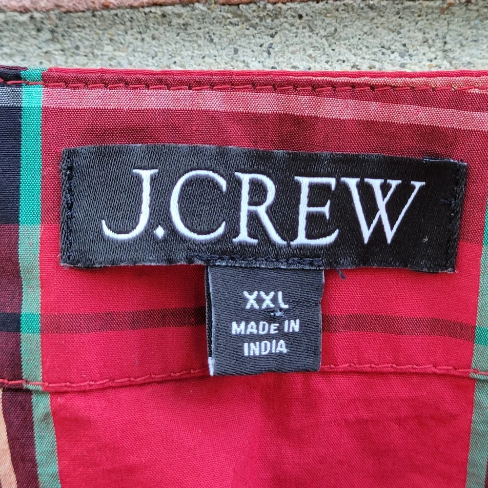 J. Crew Puff-sleeve poplin top in Good Tidings plaid size XXL - Picture 6 of 8